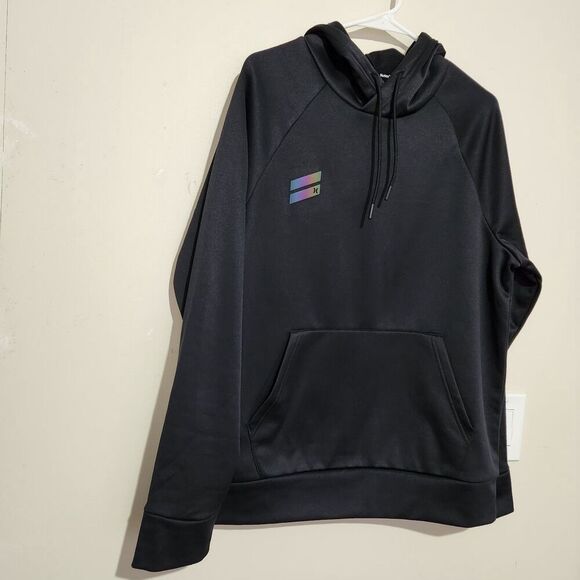 Hurley Exist Poly Fleece Pullover Hoodie For Men  Size Medium Black Color     B1 - Picture 1 of 12
